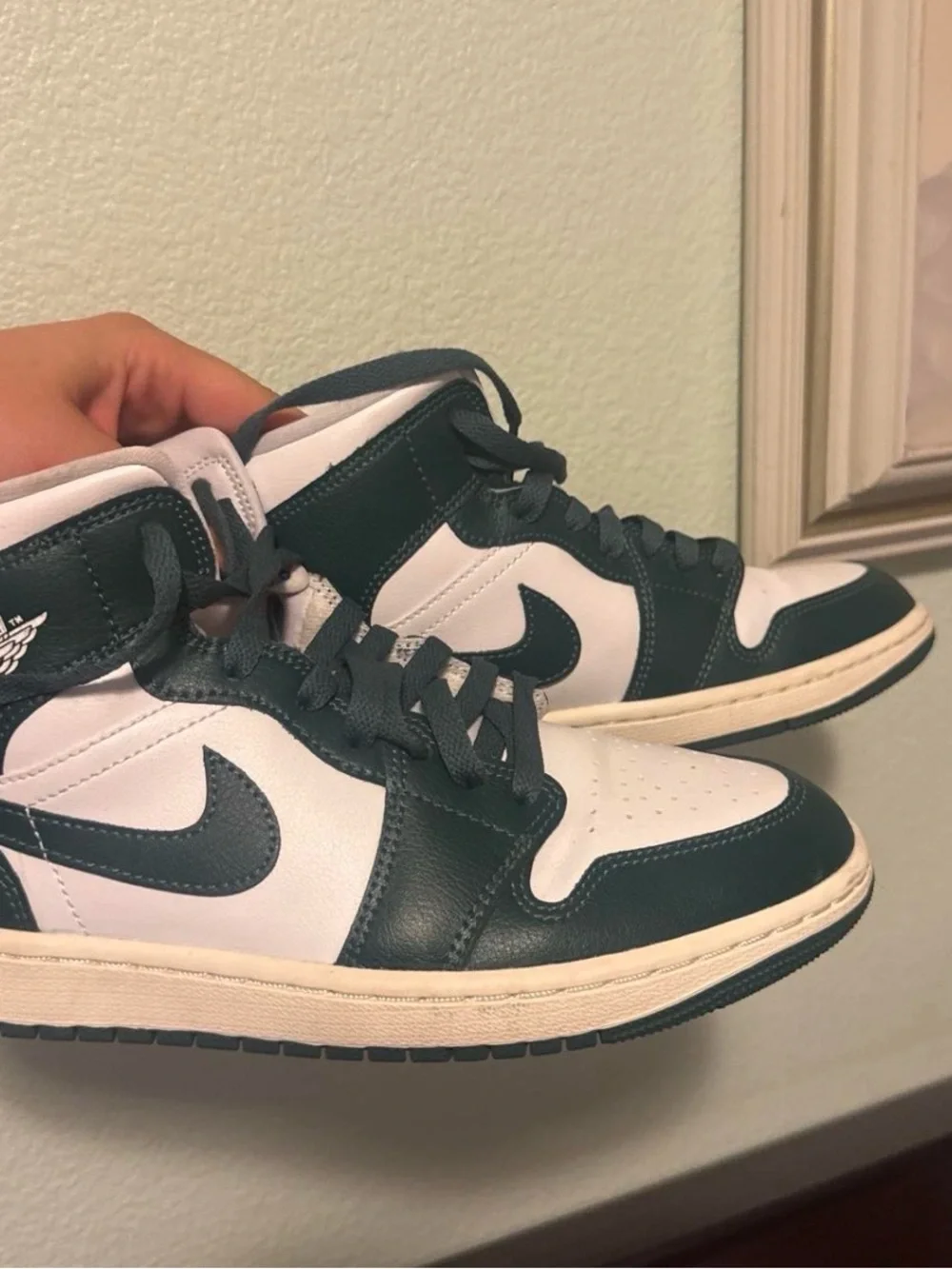 Nike High-Top Sneakers — Dark Green and White